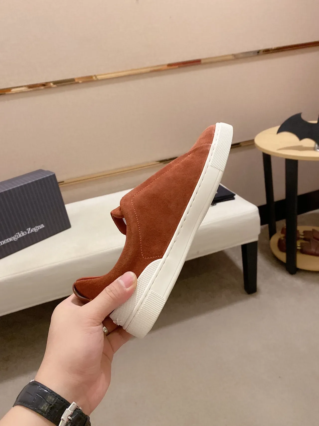 Terracotta Suede Slip-On Sneaker 6
