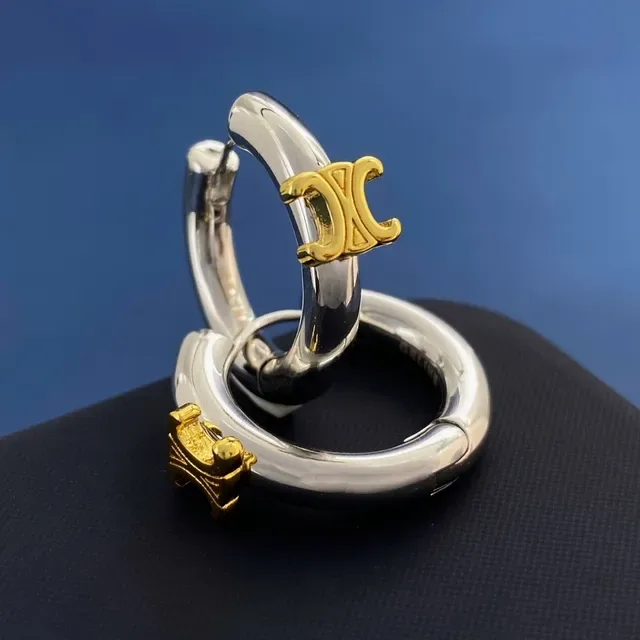 Two-Tone Logo-Accented Hoop Earrings 5