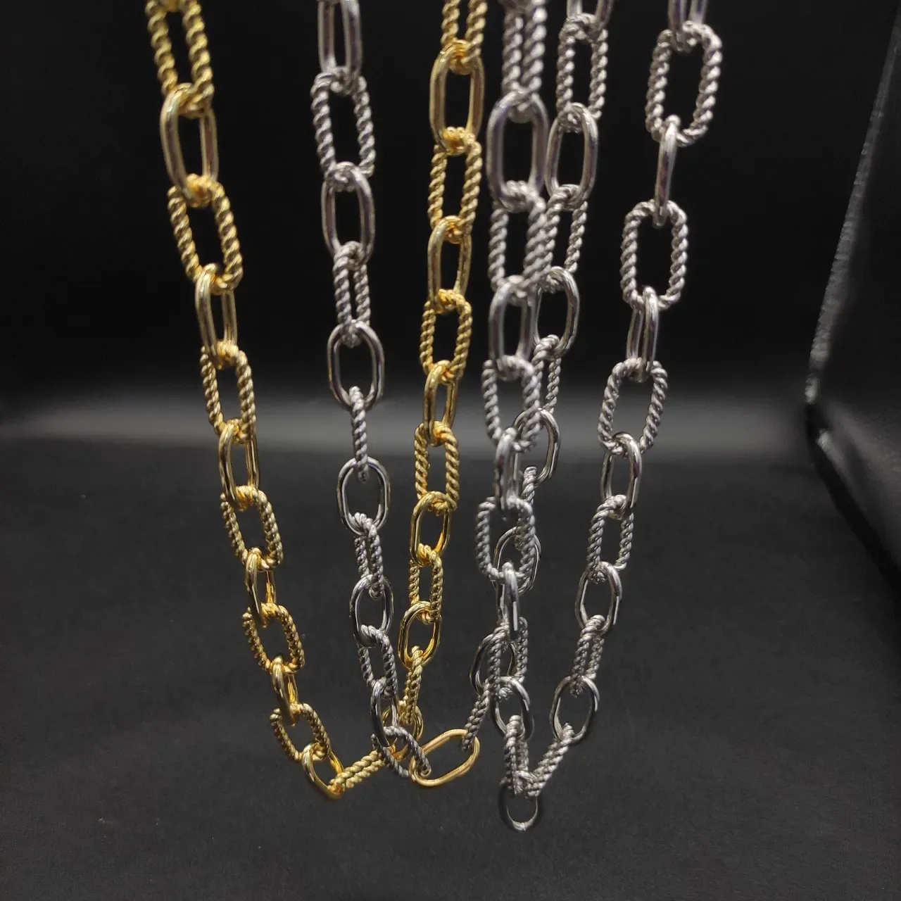 Two-Tone Twisted Rope Link Chain Necklace 5