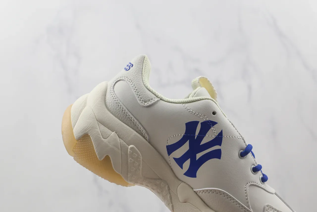 White and Blue Pixel NY Graphic Chunky Lifestyle Sneaker 5
