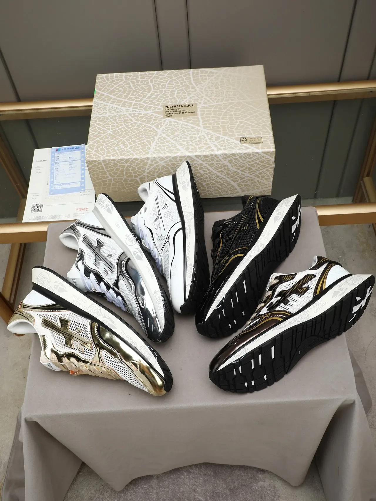 White and Chrome Metallic Overlay Lifestyle Sneaker 2