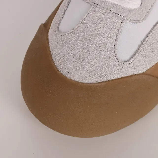 White and Gray Suede Leather Platform Sneaker 5