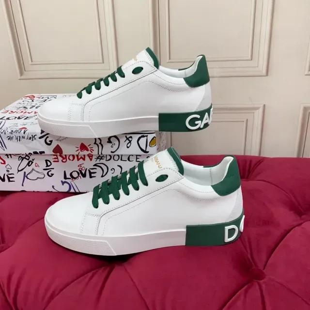 White and Green Leather Lifestyle Sneaker 2
