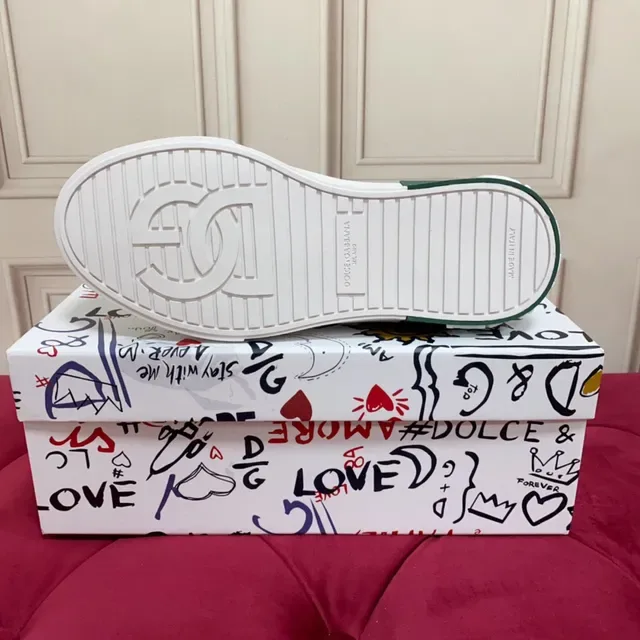 White and Green Leather Lifestyle Sneaker 3