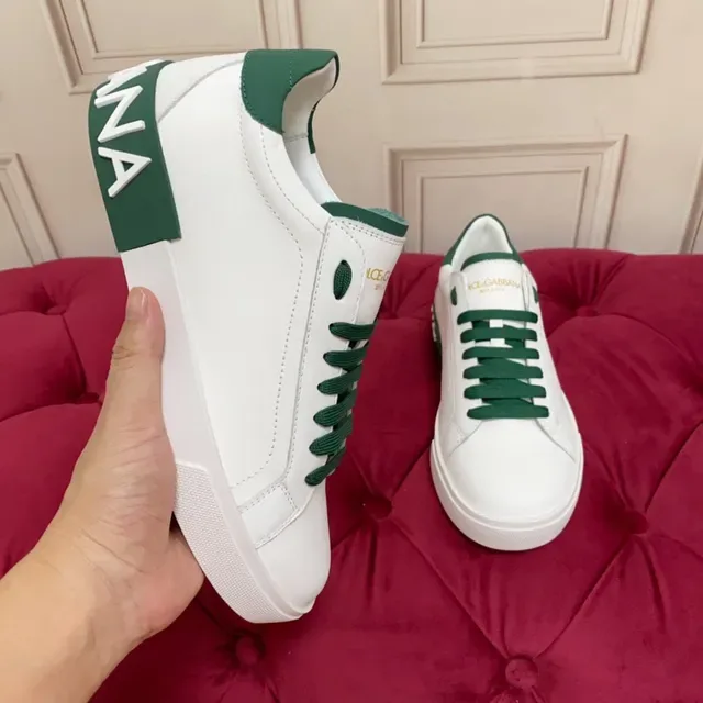 White and Green Leather Lifestyle Sneaker 6
