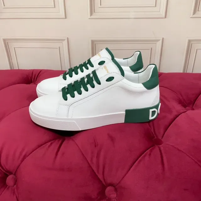 White and Green Leather Lifestyle Sneaker 7