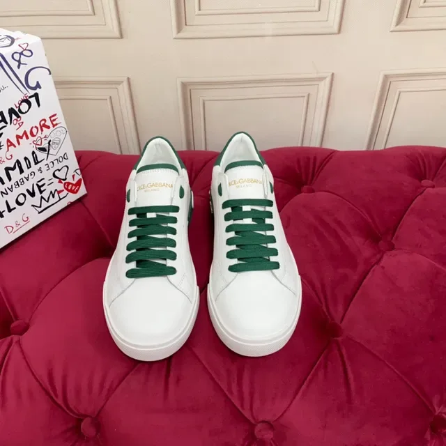 White and Green Leather Lifestyle Sneaker 8