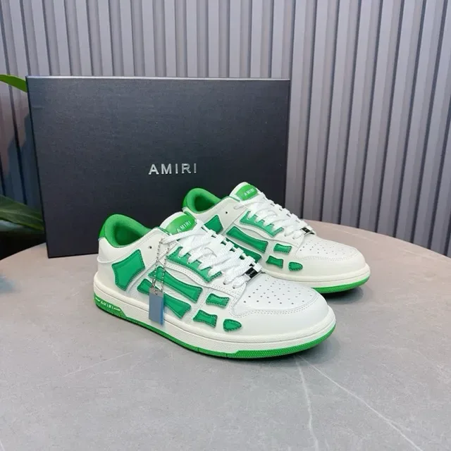 White and Green Skeletal Overlay Lifestyle Sneakers 6