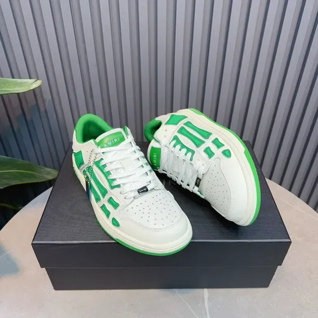 White and Green Skeletal Overlay Lifestyle Sneakers 8