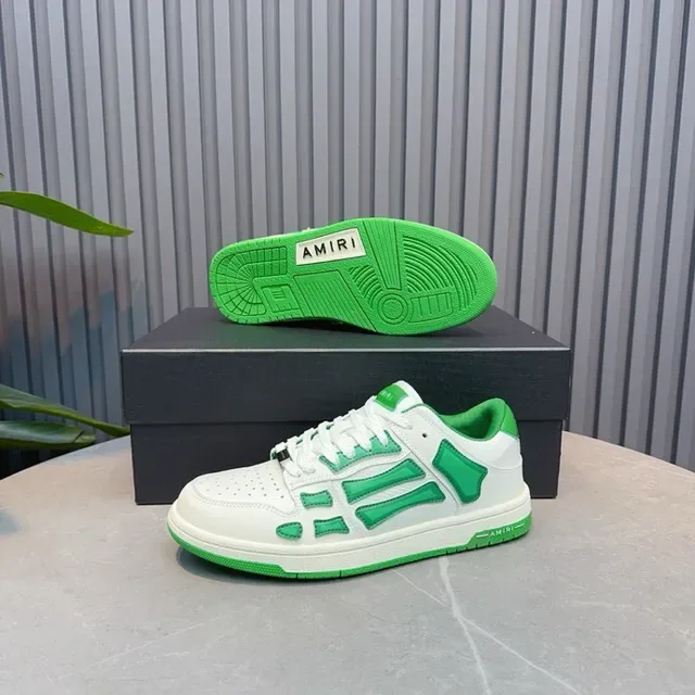 White and Green Skeletal Overlay Lifestyle Sneakers 9