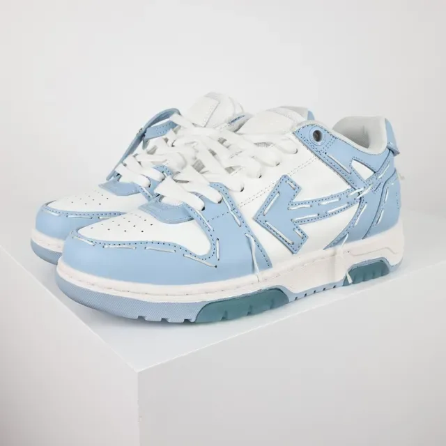 White and Light Blue Layered Overlay Lifestyle Sneakers 2