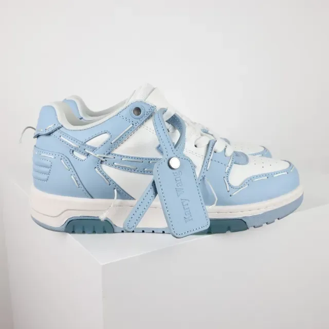 White and Light Blue Layered Overlay Lifestyle Sneakers 3