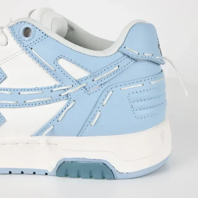 White and Light Blue Layered Overlay Lifestyle Sneakers 4