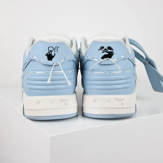 White and Light Blue Layered Overlay Lifestyle Sneakers 8