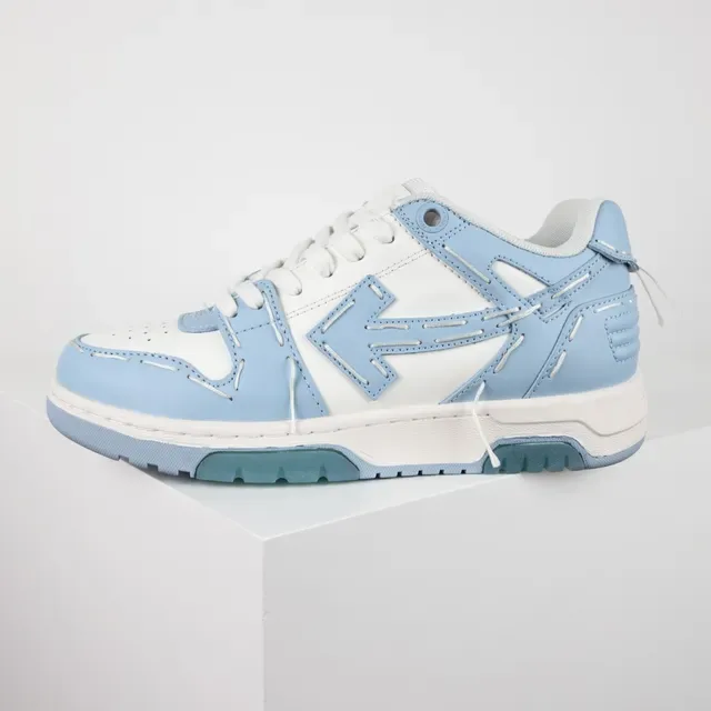 White and Light Blue Layered Overlay Lifestyle Sneakers 9