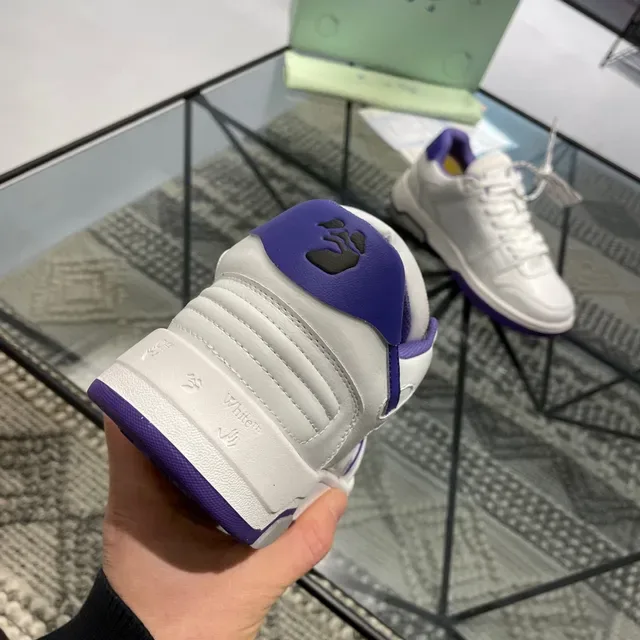White and Purple Arrow Logo Lifestyle Sneakers 2