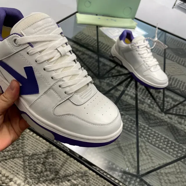White and Purple Arrow Logo Lifestyle Sneakers 4