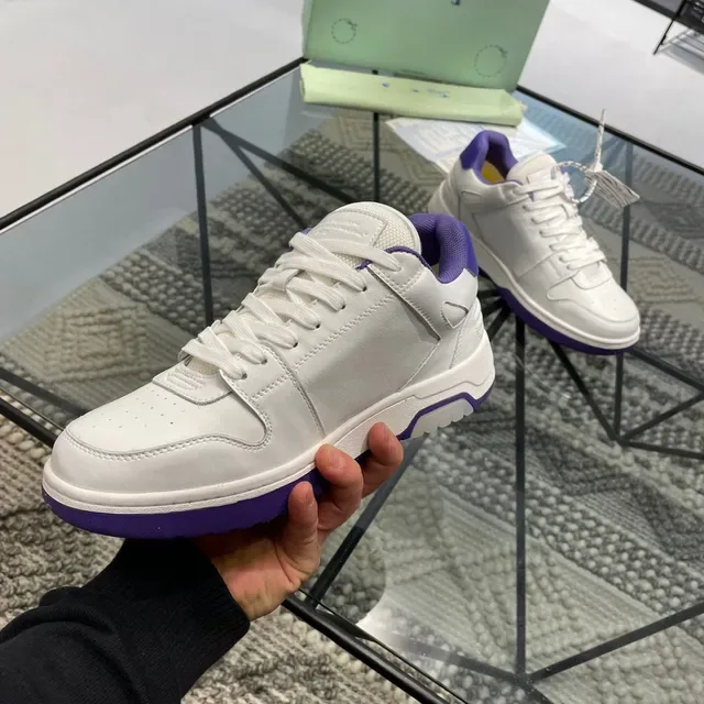 White and Purple Arrow Logo Lifestyle Sneakers 5
