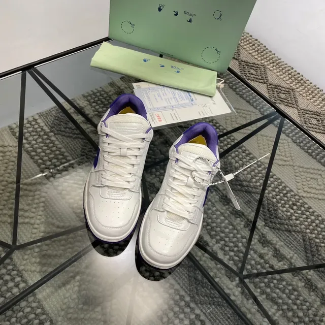 White and Purple Arrow Logo Lifestyle Sneakers 7