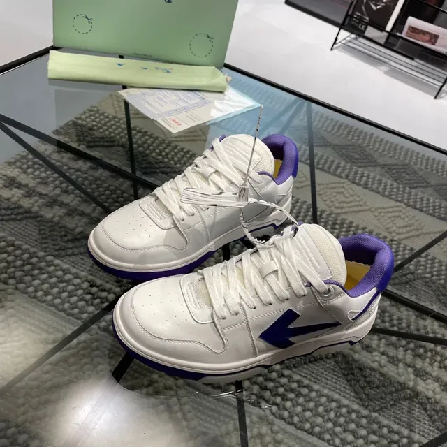White and Purple Arrow Logo Lifestyle Sneakers 9