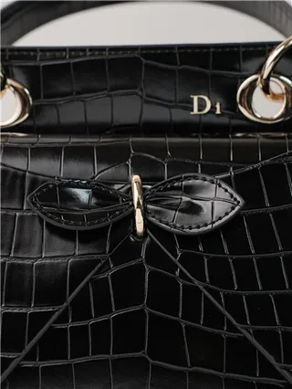 White Croc-Embossed Structured Top-Handle Boston Bag 16