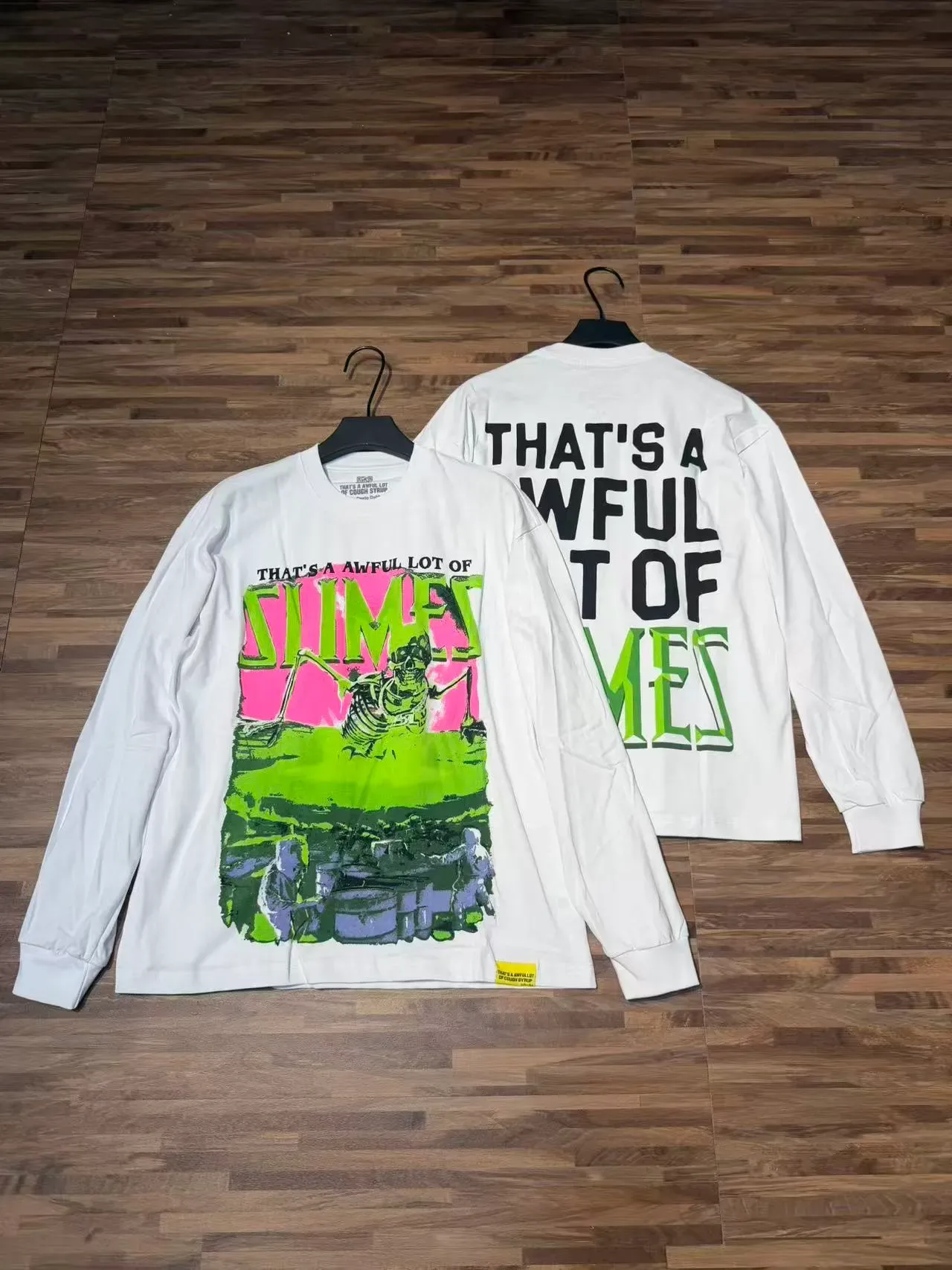 White Graphic-Print Long-Sleeve Crewneck Top 4