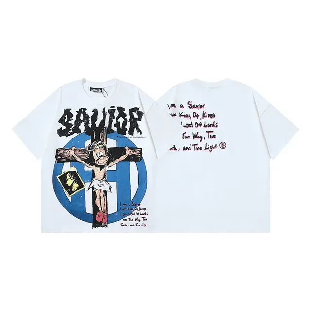 White Graphic-Print Oversized T-Shirt 4