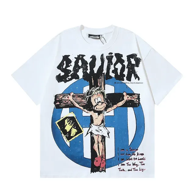 White Graphic-Print Oversized T-Shirt 5