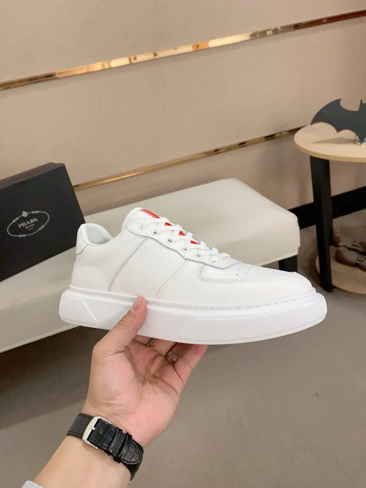 White Leather Low-Top Lifestyle Sneaker 3