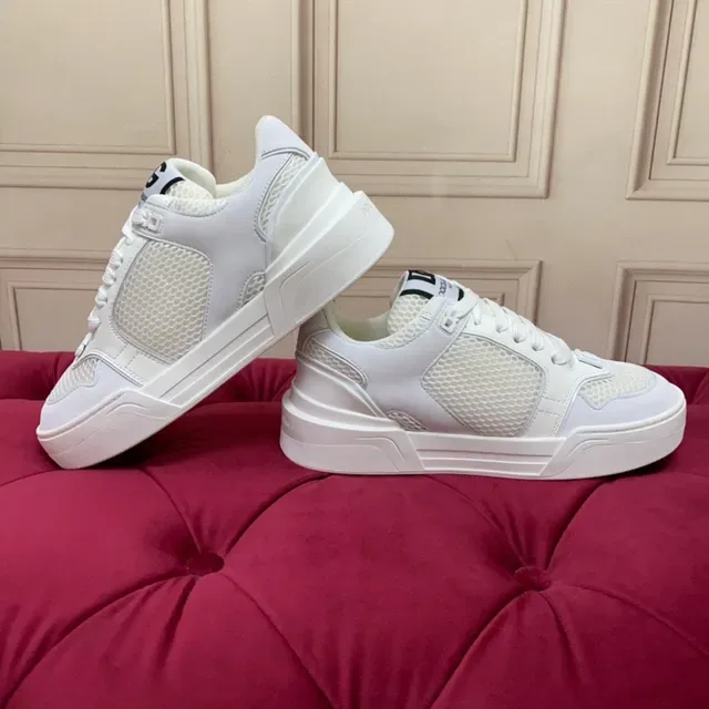 White Mesh and Synthetic Overlay Low-Top Lifestyle Sneaker 3