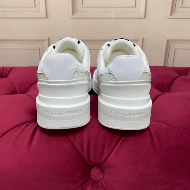 White Mesh and Synthetic Overlay Low-Top Lifestyle Sneaker 4