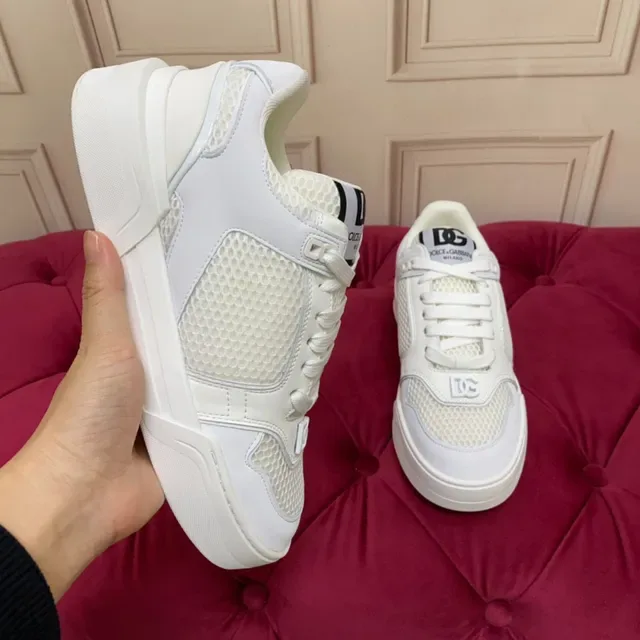 White Mesh and Synthetic Overlay Low-Top Lifestyle Sneaker 5