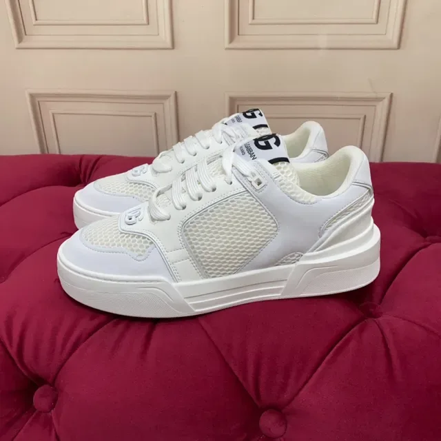 White Mesh and Synthetic Overlay Low-Top Lifestyle Sneaker 6