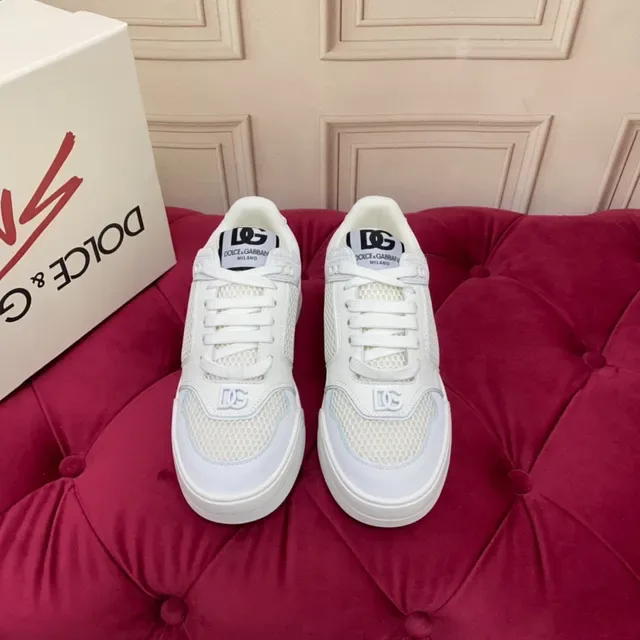 White Mesh and Synthetic Overlay Low-Top Lifestyle Sneaker 7