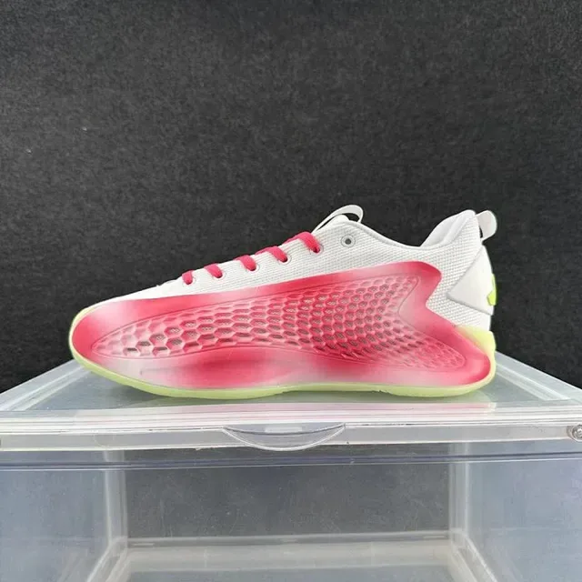 White Pink Lime Green Mesh Honeycomb Midsole Low-Top Sneakers 2