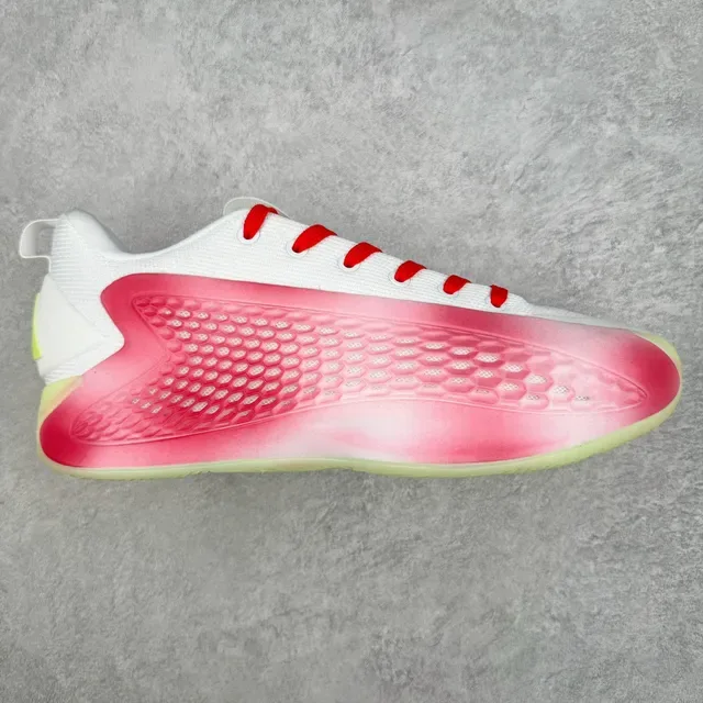 White Pink Mesh Upper Red Flat Laces Sneakers 2