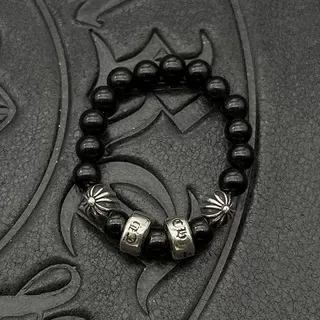 White Silver Beaded Spherical Stones Bracelet 8