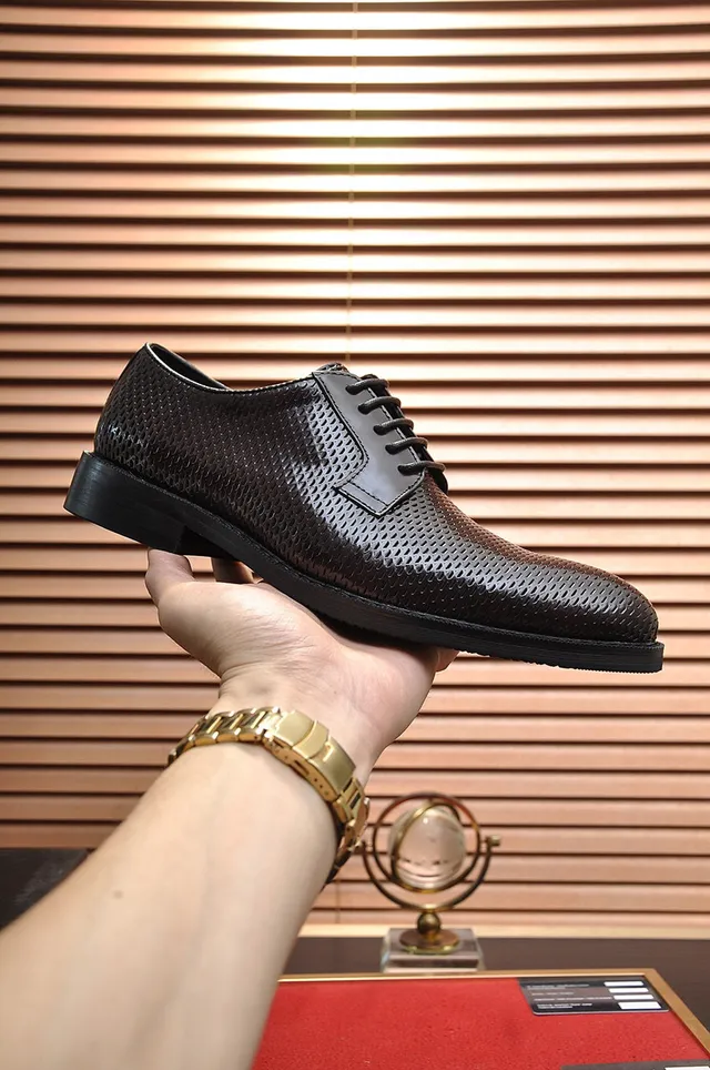 Giorgio Armani Perforated Brown Cap Toe Oxford Shoes 2