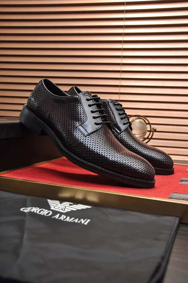 Giorgio Armani Perforated Brown Cap Toe Oxford Shoes 8
