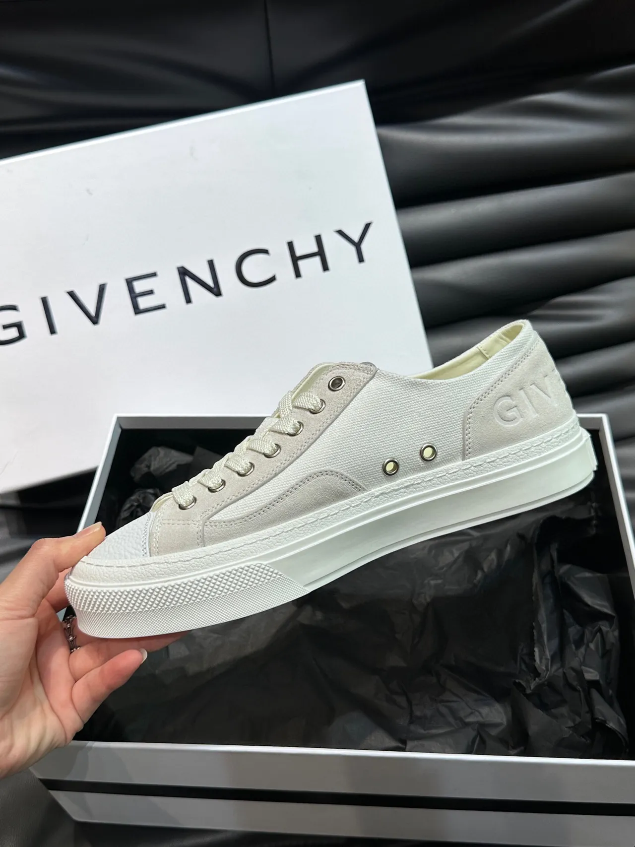 Givenchy City Sport Off-White Canvas Lifestyle Sneakers 6