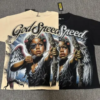 تيشيرت Godspeed بطباعة جرافيك ونقشة ملاك