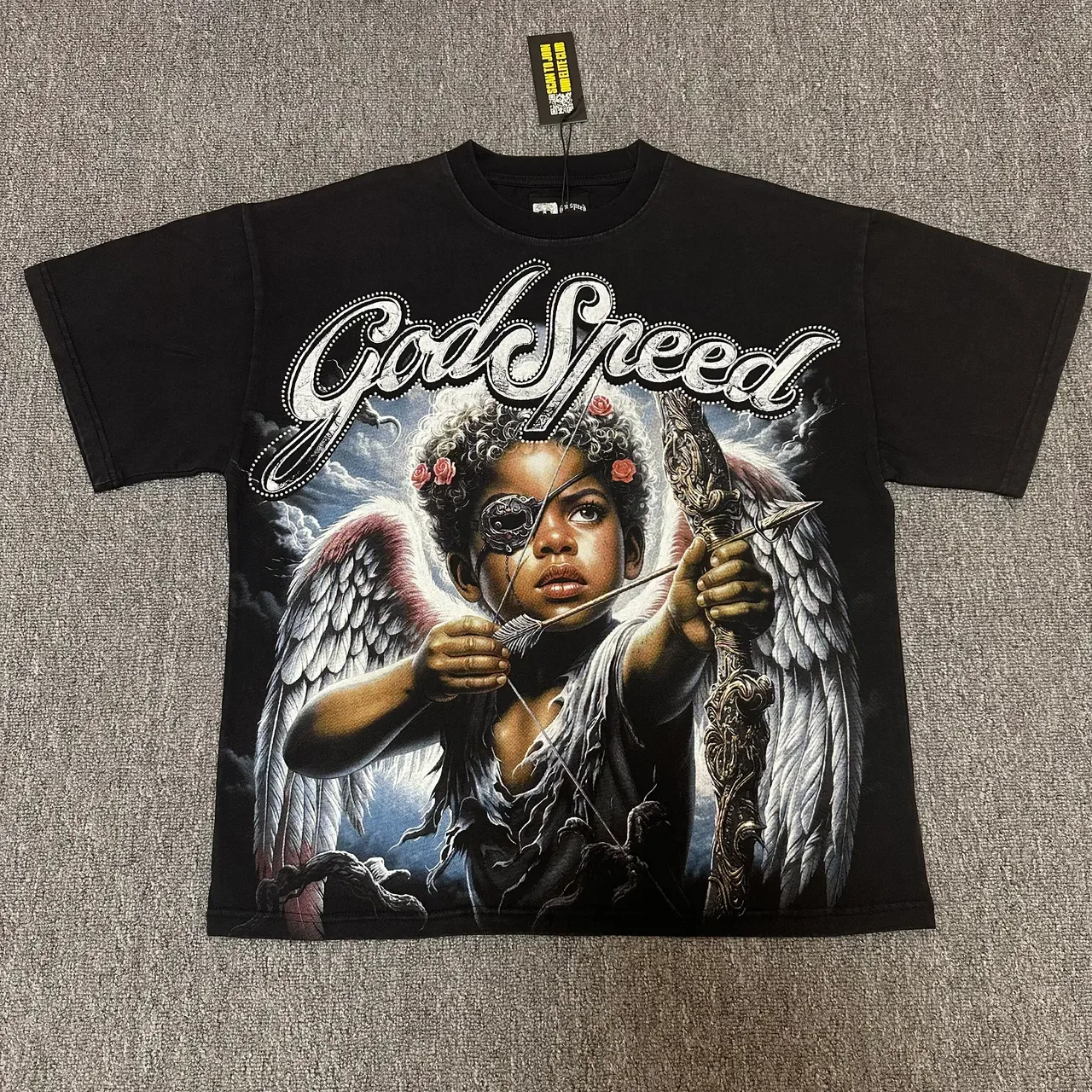 Godspeed Graphic Print Angel Motif T-Shirt 2