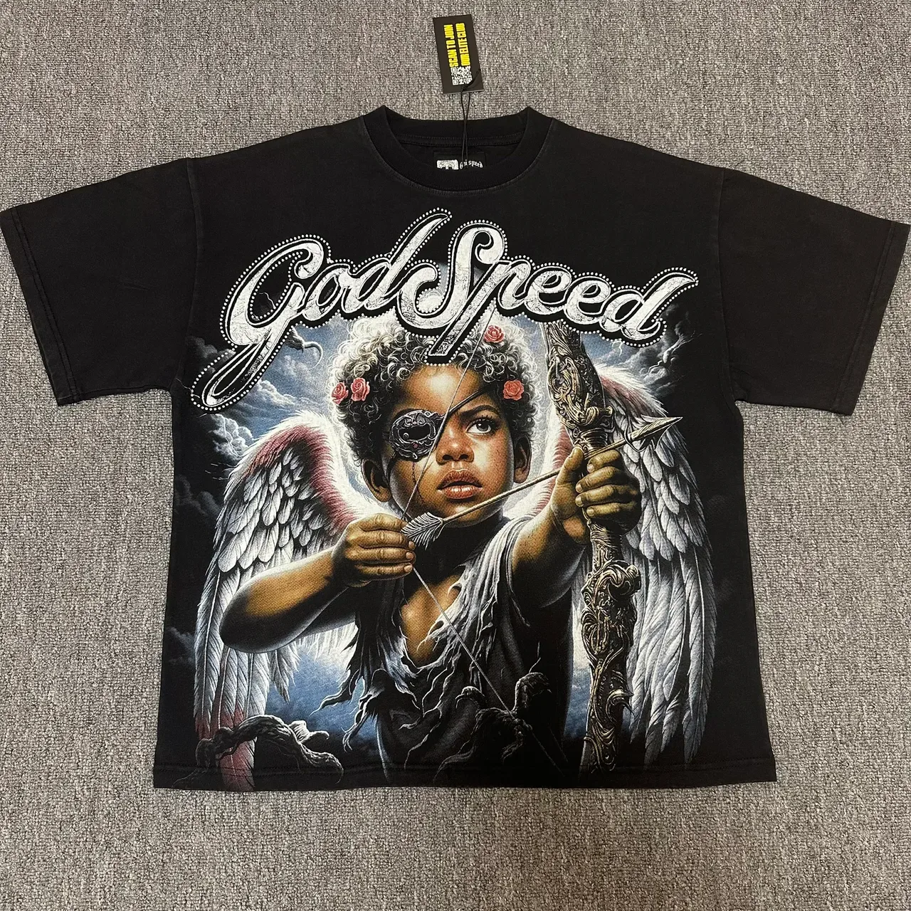 Godspeed Graphic Print Angel Motif T-Shirt 4