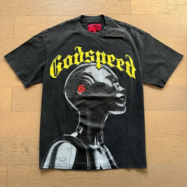 Godspeed গ্রাফিক প্রিন্ট কালো টি-শার্ট 6