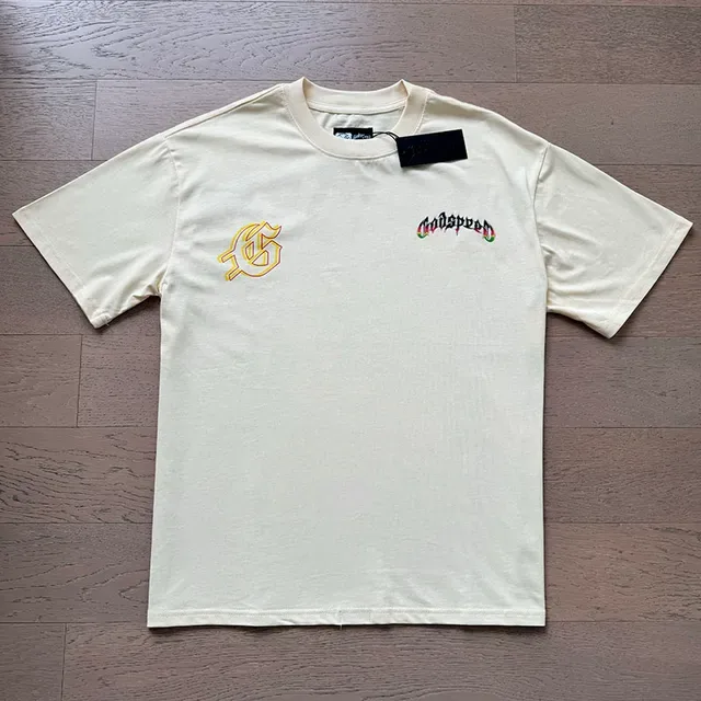 Godspeed Graphic-Print Embroidered Logo Off-White T-Shirt 3