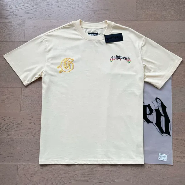 Godspeed Graphic-Print Embroidered Logo Off-White T-Shirt 4