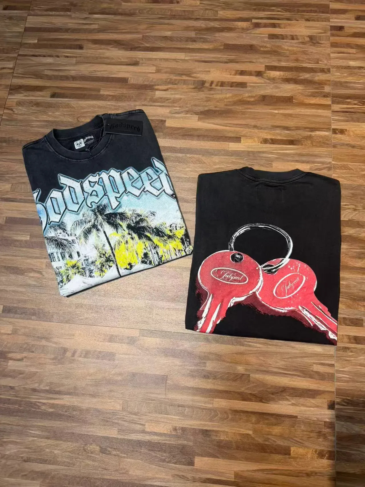 Godspeed Oversized Washed Black Graphic Print T-Shirt 4