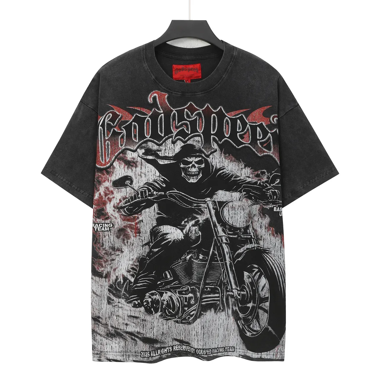 Godspeed Speedway Racing Team Oversized Distressed Black T-Shirt 2