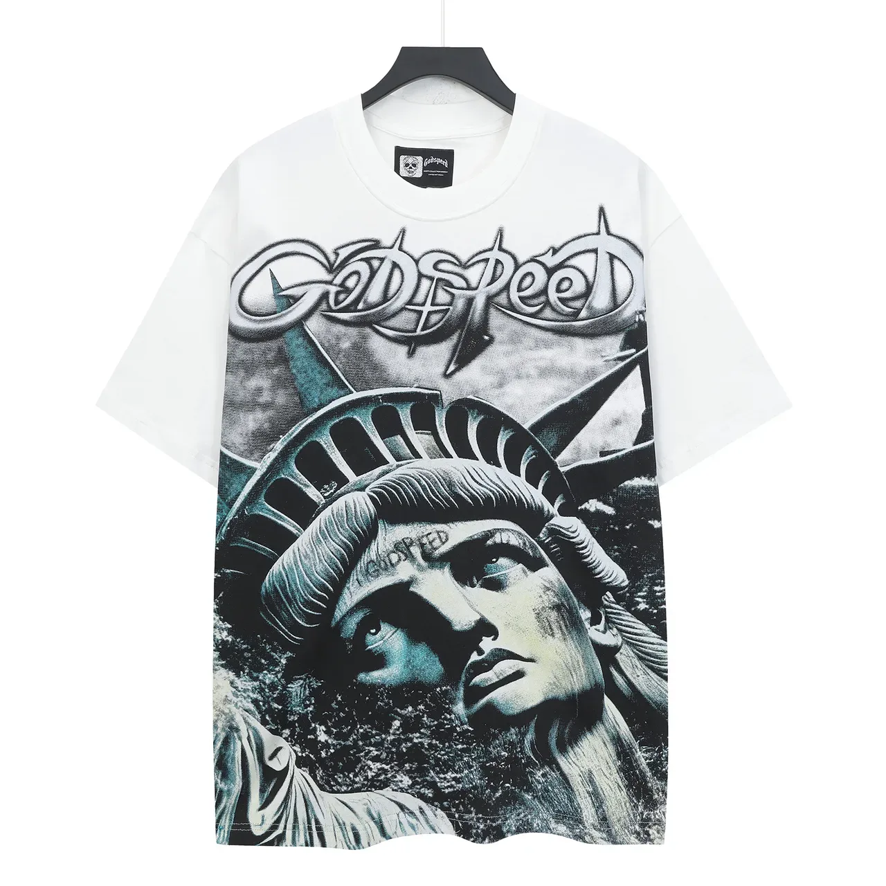 Godspeed Statue of Liberty Graphic Oversized T-Shirt 2