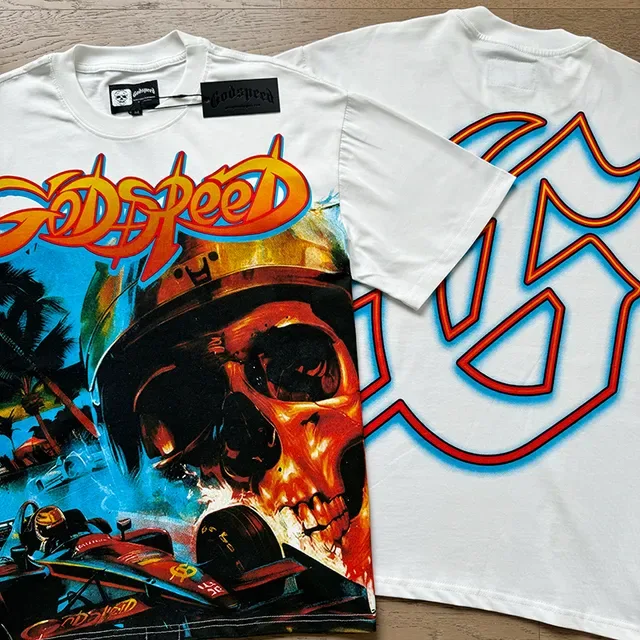 Godspeed White Multicolor Graphic-Print Front-and-Back Design T-Shirt 4
